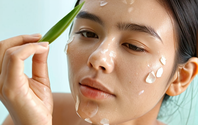 **Image Prompt:** Close-up shot of a serene woman applying aloe vera gel to her face, soft natural lighting, focus on healthy, hydrated skin, minimalist skincare concept, backdrop of chamomile flowers, emphasizing natural skincare for sensitive skin in Malaysia.