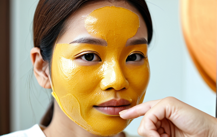**Prompt:** A professional close-up image of an adult Malaysian woman, perfectly lit, gently applying a natural, golden-yellow organic face mask to her clean skin. Her expression is serene and focused, indicating self-care. She is wearing a modest, light-colored long-sleeved top, fully clothed, ensuring appropriate attire. The background is a softly blurred, minimalist bathroom environment with warm, inviting tones. The texture of the mask is smooth and natural, suggesting ingredients like honey and turmeric, enhancing her healthy skin.
safe for work, appropriate content, fully clothed, professional, modest, family-friendly, perfect anatomy, correct proportions, natural pose, well-formed hands, proper finger count, natural body proportions.